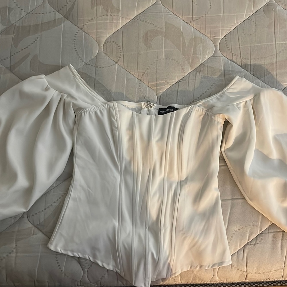 White Off the Shoulder Corset Top